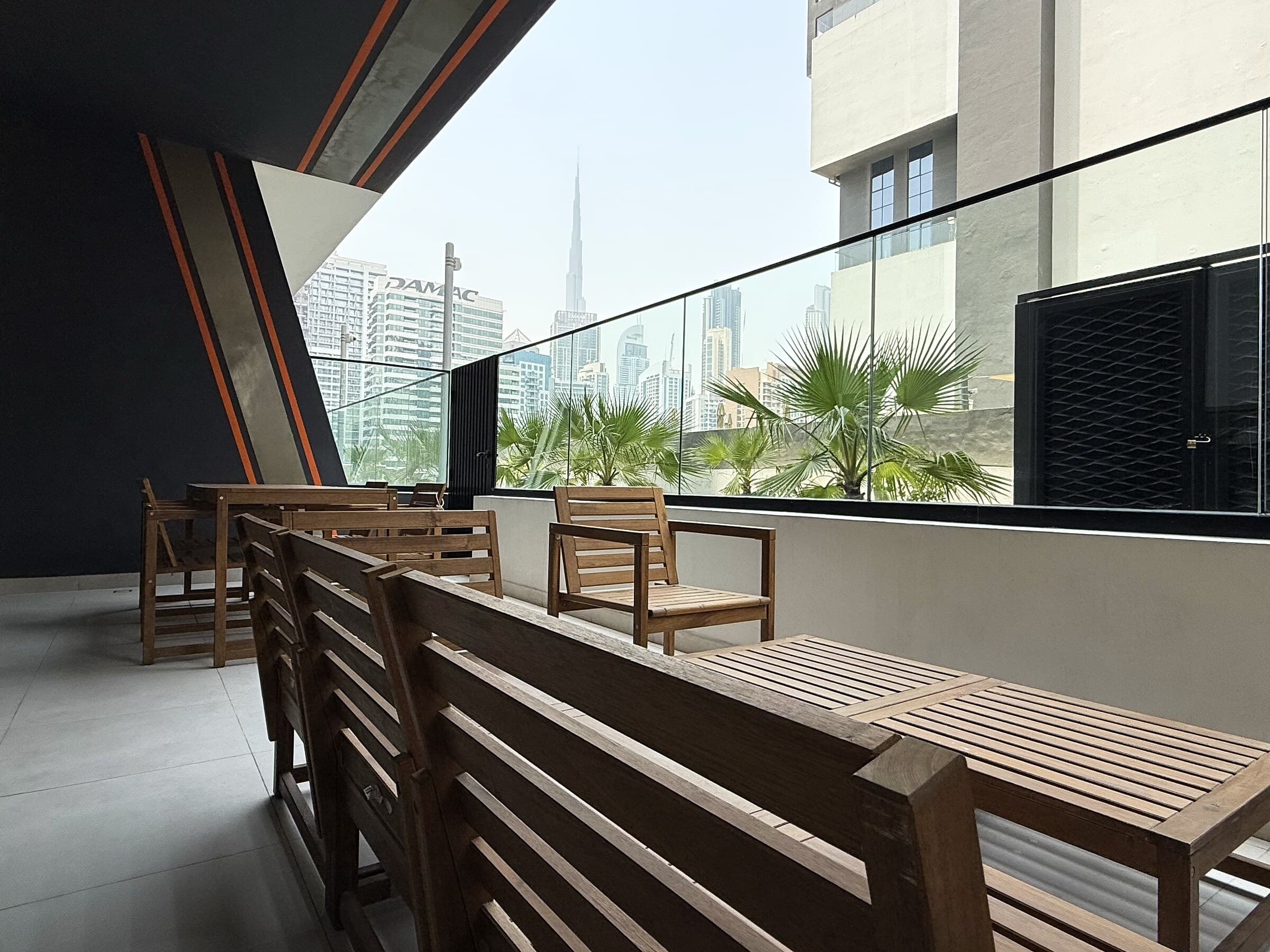 Private terrace looking towards the Burj Khalifa