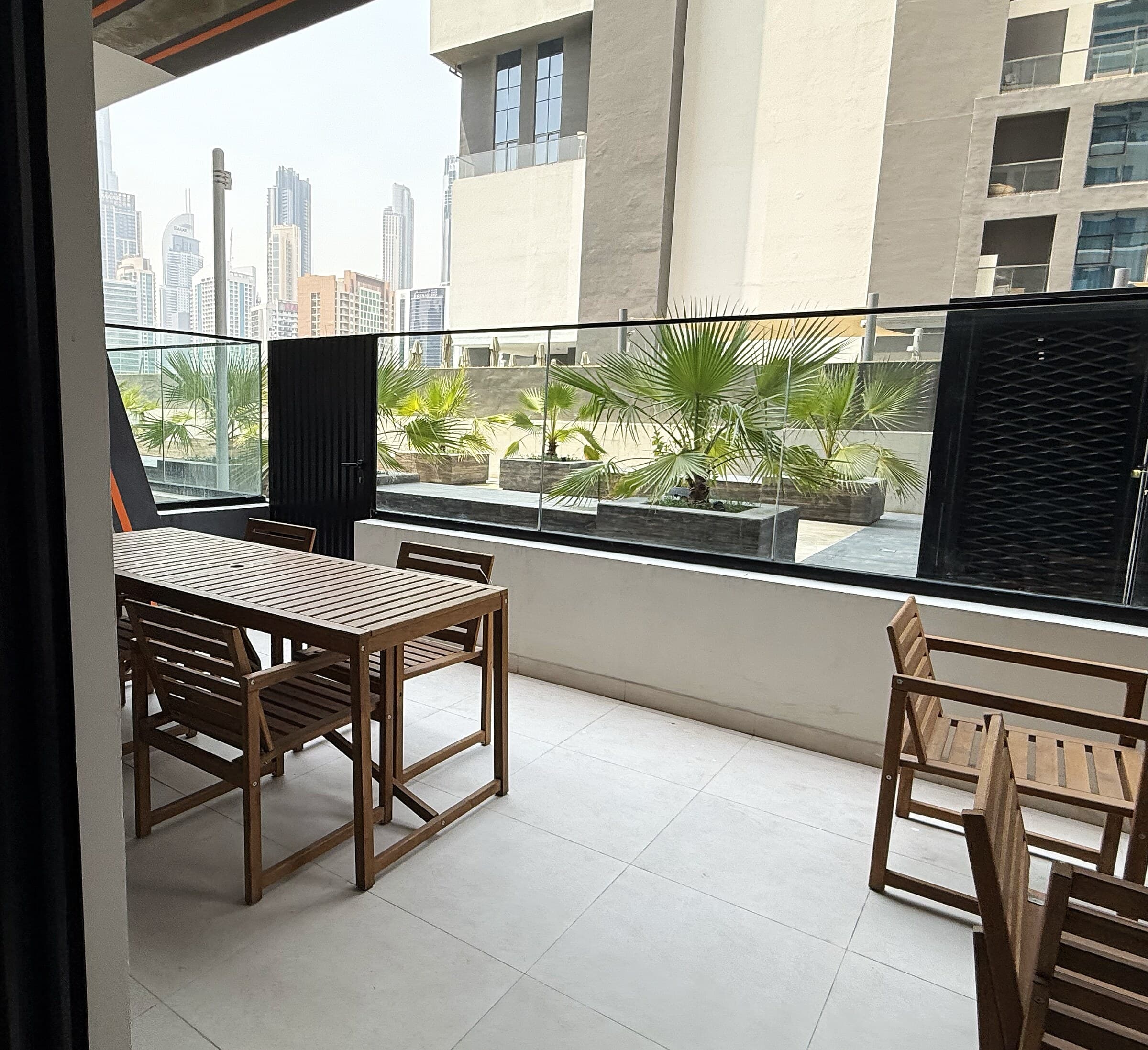 Terrace seen from inside the living area