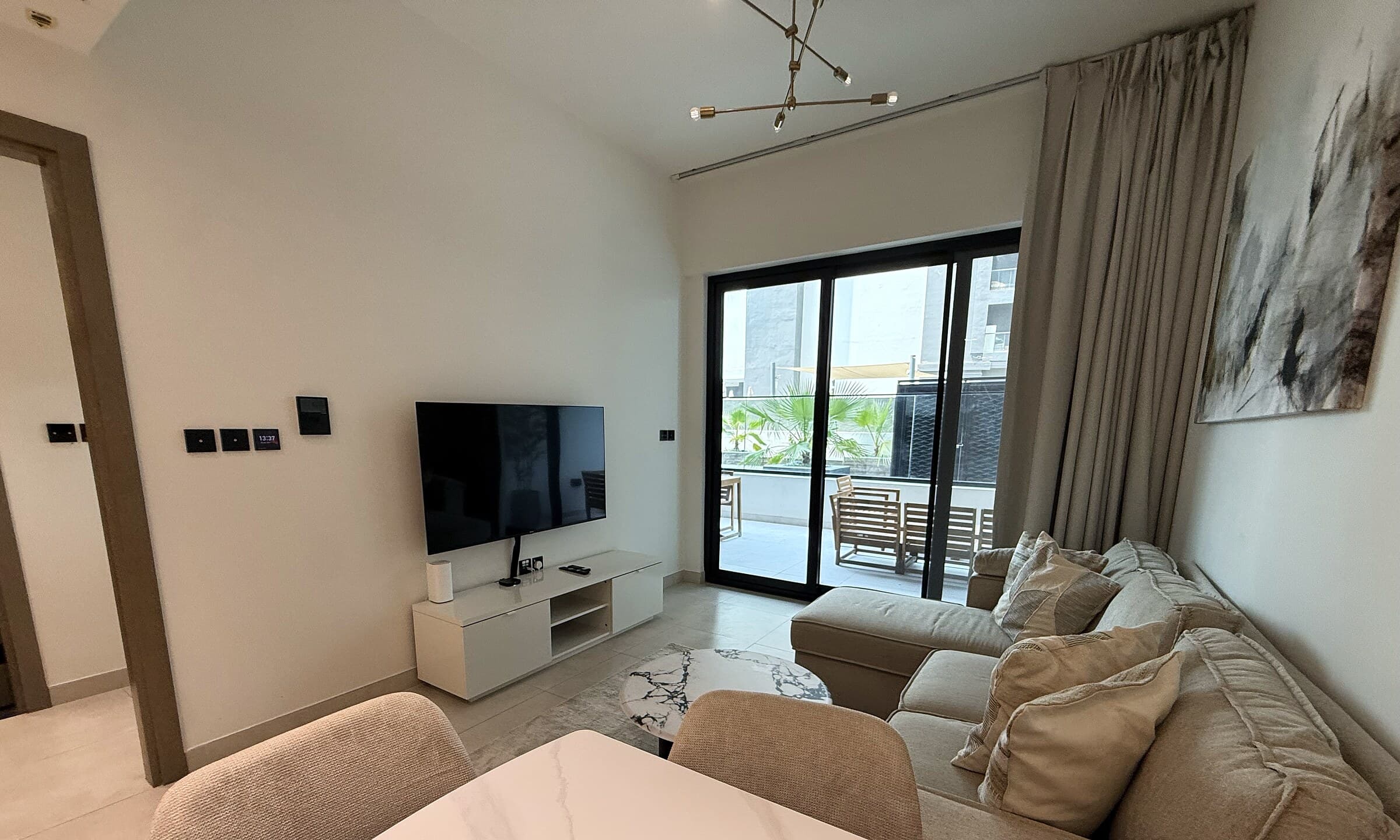 Dining area beside the terrace doors