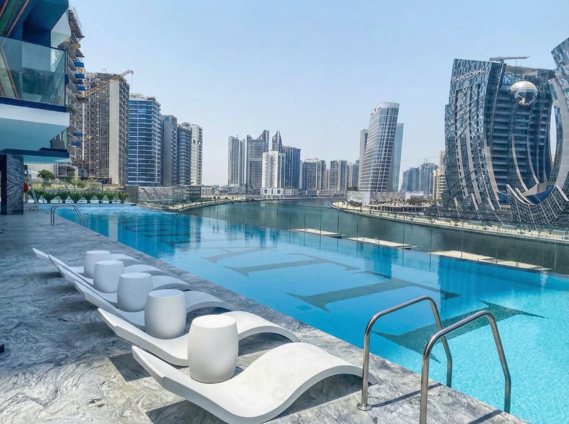 Pool deck overlooking Business Bay
